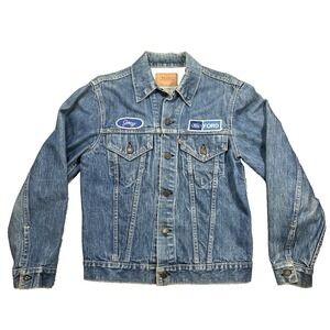 Vintage Levi's Denim Jacket Type 3 Trucker 60s 70s Blue Jean FORD Patch SZ 38